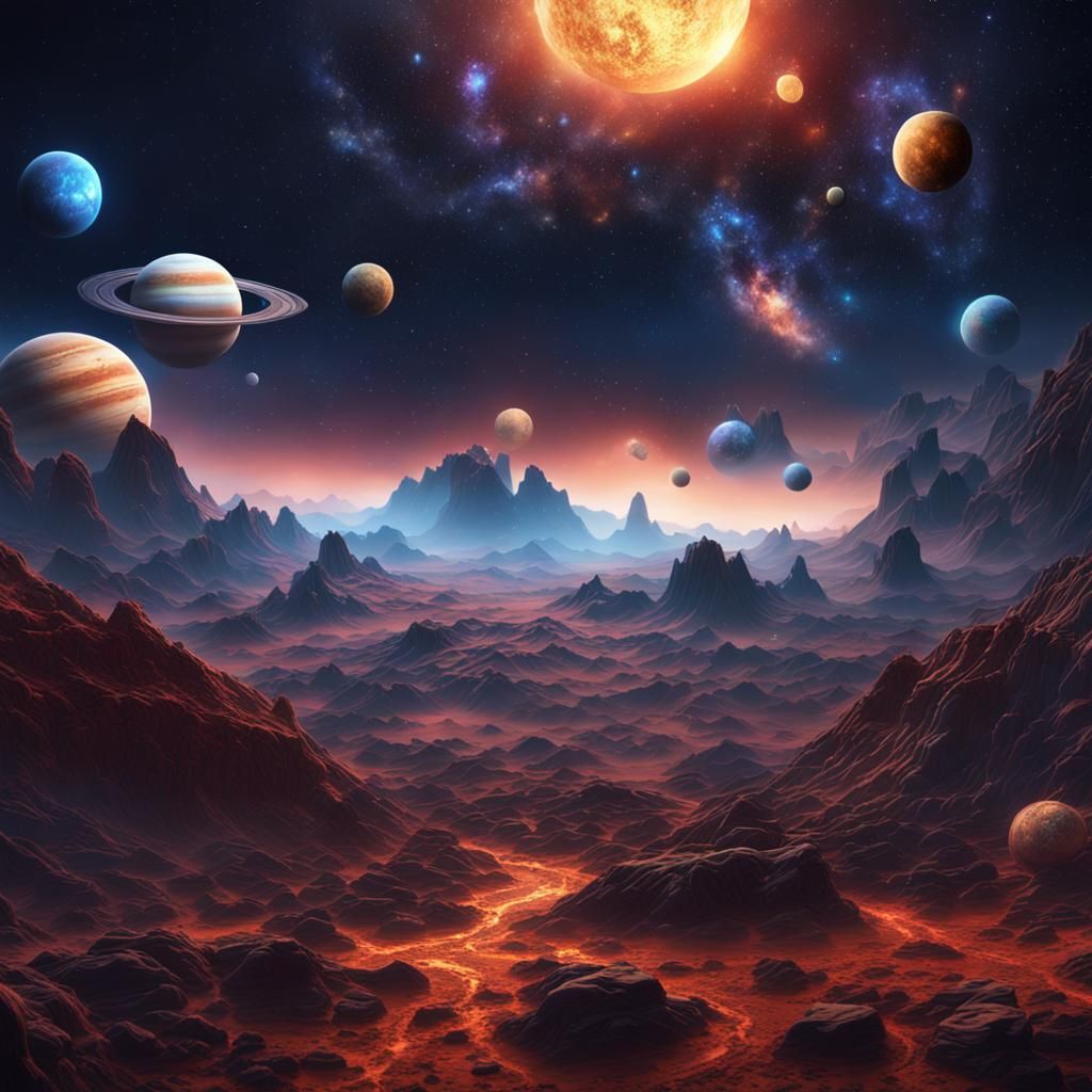 Planetary Starry Sky: Fantasy Concept Art