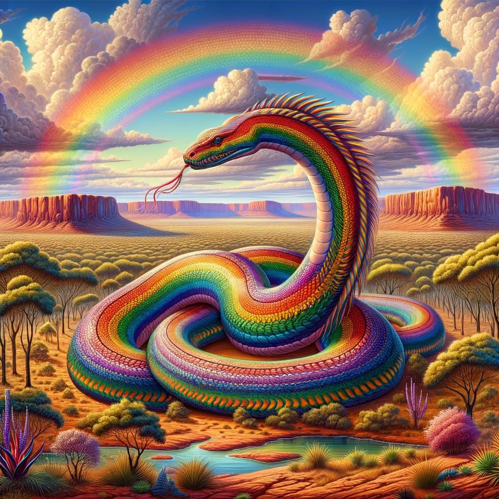 Majestic Rainbow Serpent in Australian Outback