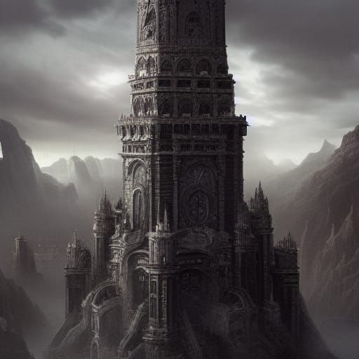 Epic Tower of Gray: Digital Matte Painting
