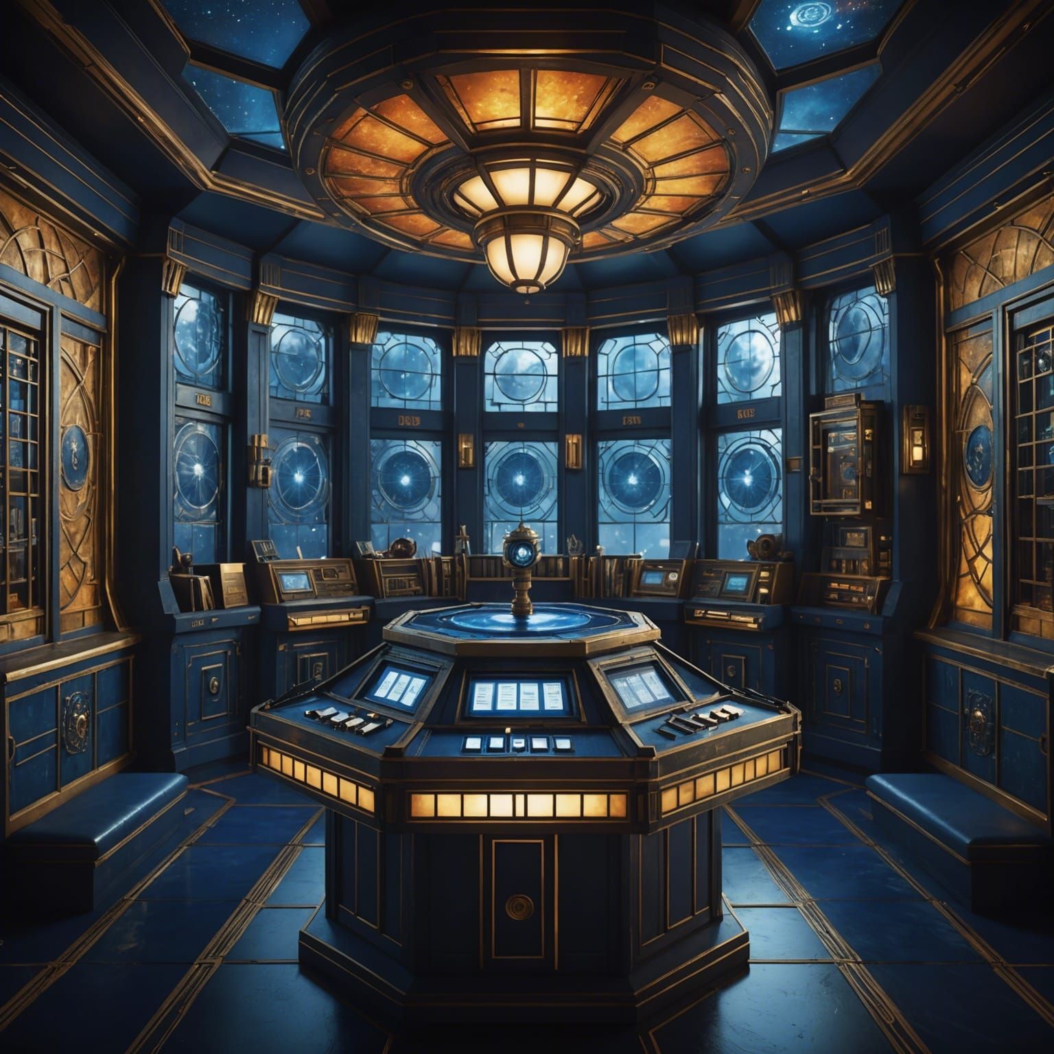 Detailed TARDIS Console Room Concept Art