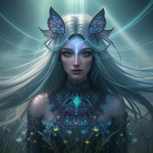 Bioluminescent Aura in a Heavenly Meadow