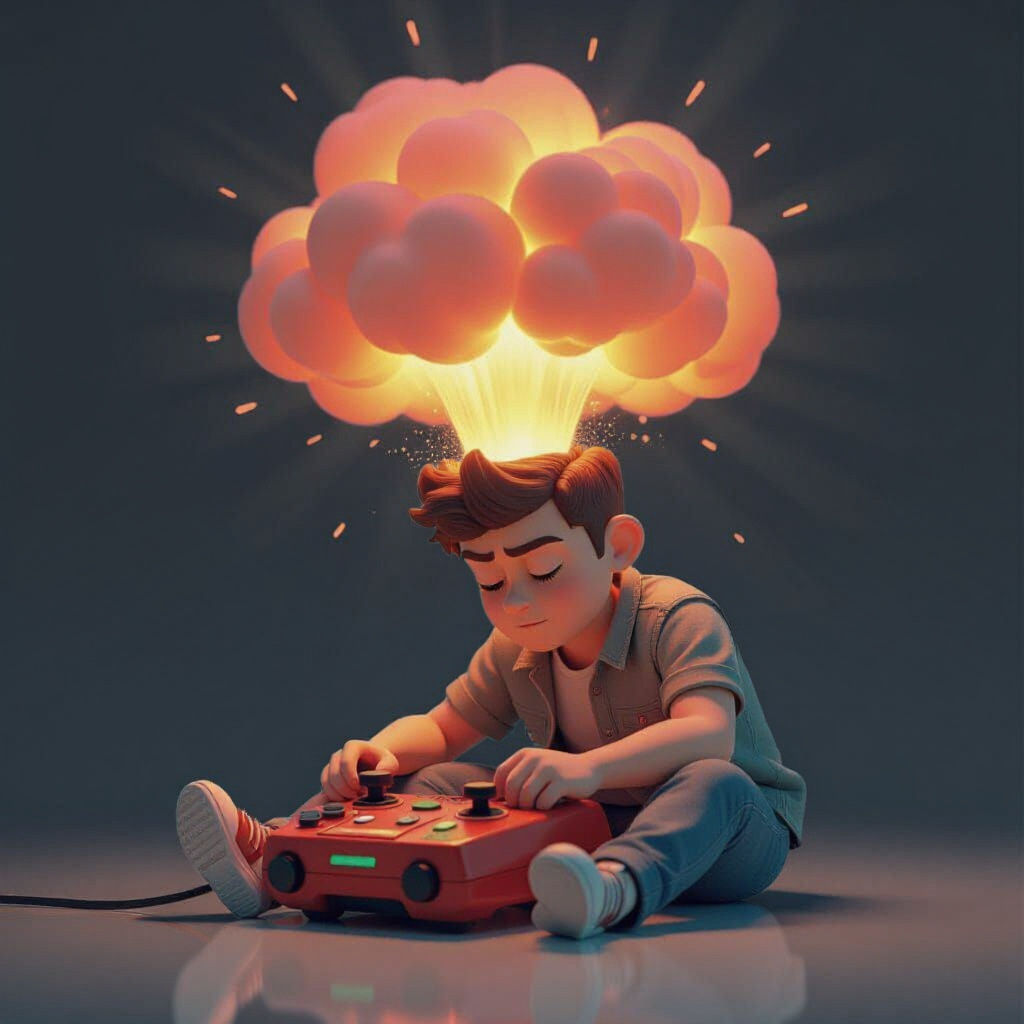 Child's Mind Explodes: Pixar-Style 3D Render