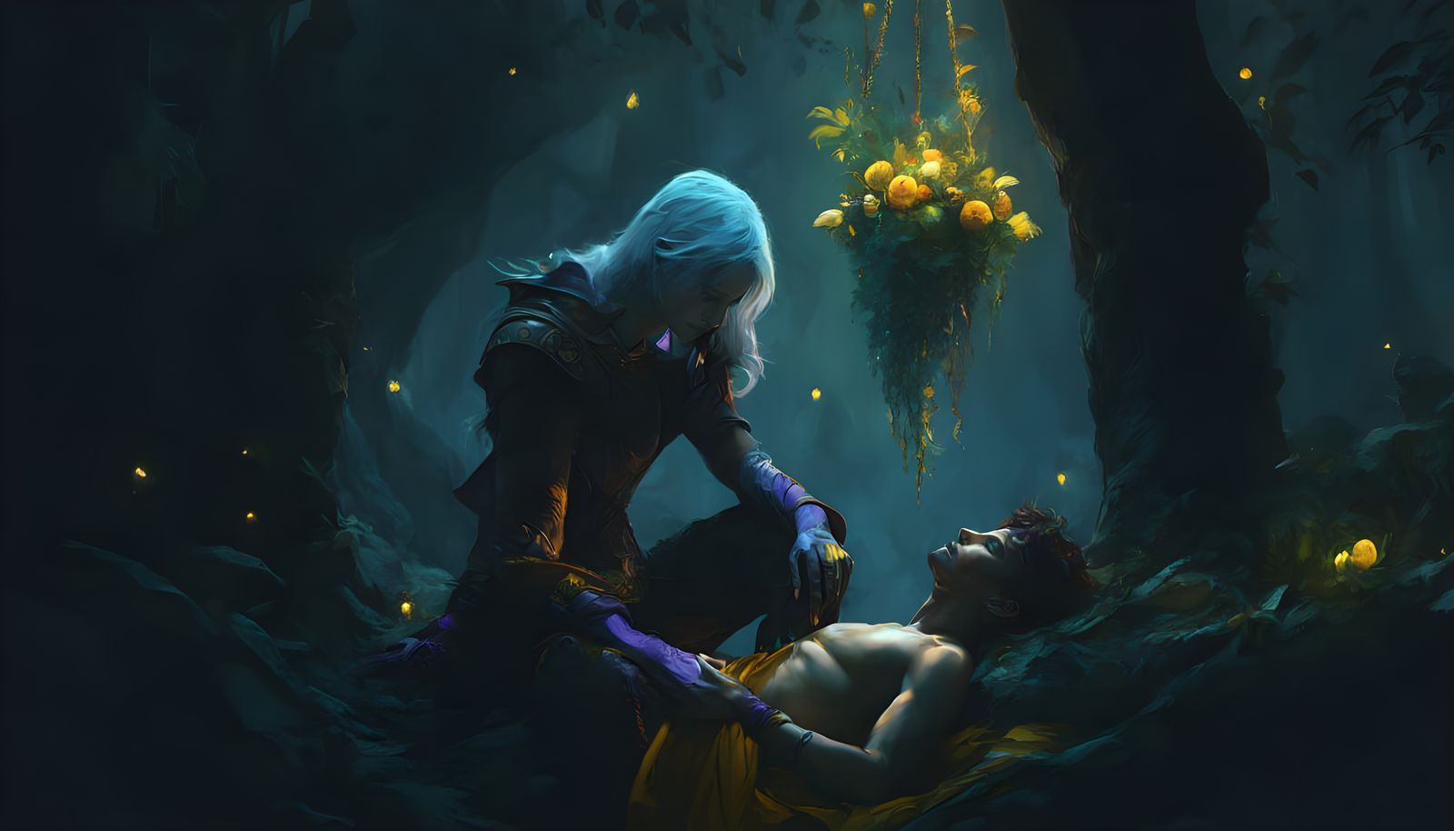 Dark Fantasy Elf Mourns Fallen Human in Haunting 8K Concept ...