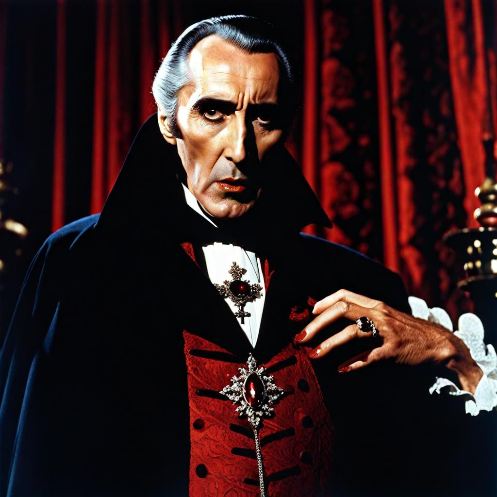 Christopher Lee as Dracula in Hammer Horror Film