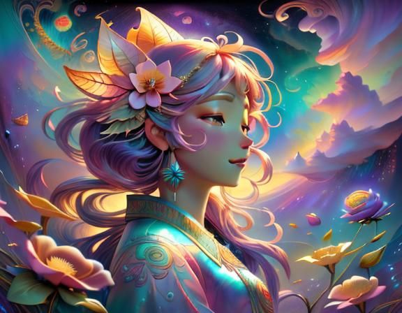 Colorful Swirling Dream Clouds Digital Illustration
