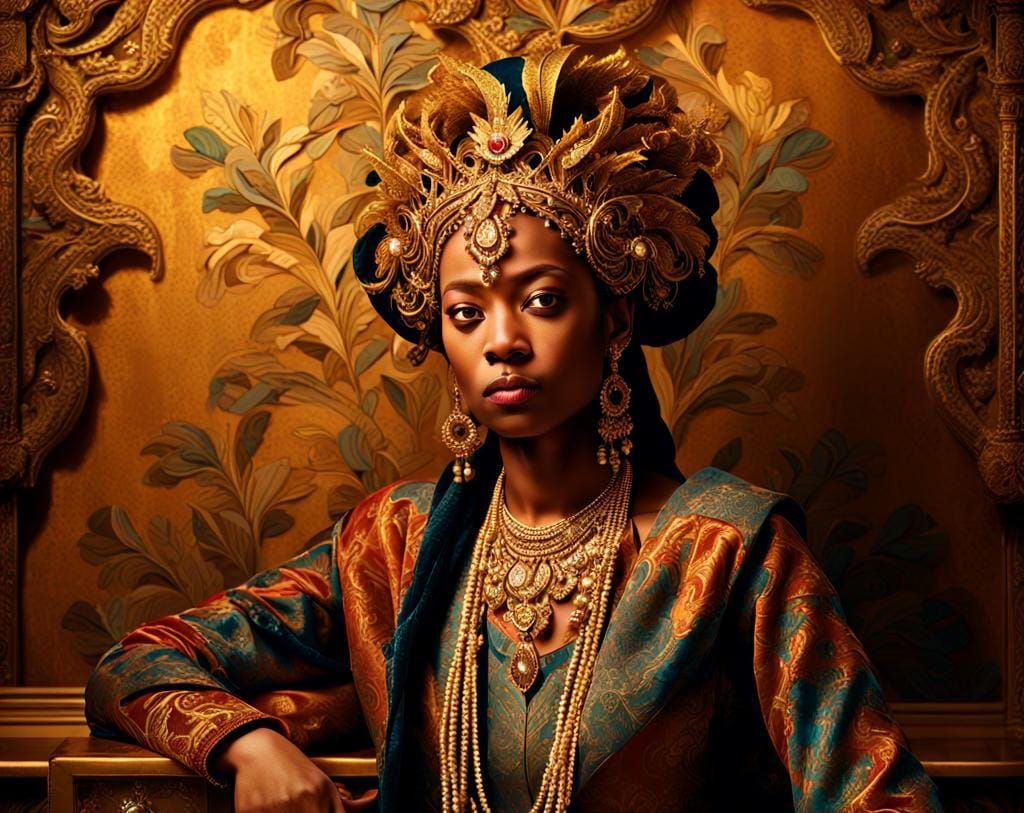 Detailed Portrait of Woman with Jewelry