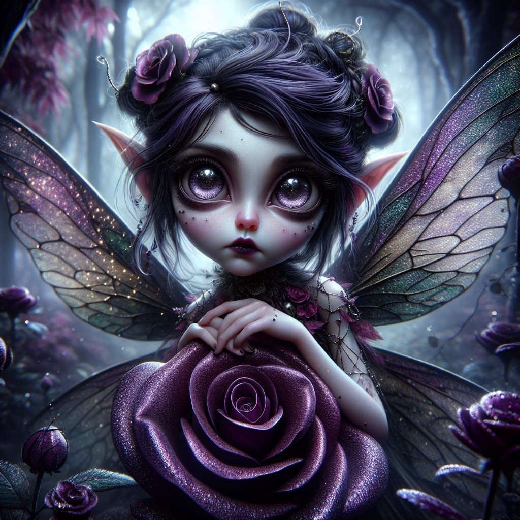 Gothic Purple Rose Fairy