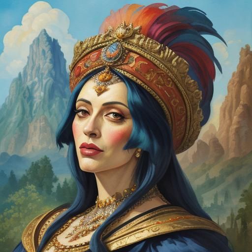 Grimla's Reaction to the King: a Gouache Maximalist Painting