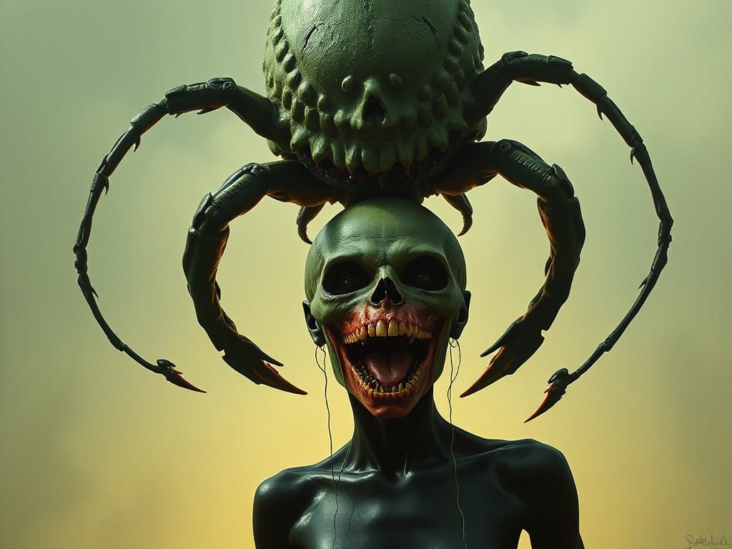 Visceral Horror Art of Colossal Entity