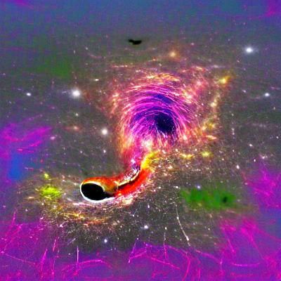 Black Hole Devouring a Colorful Dream Galaxy