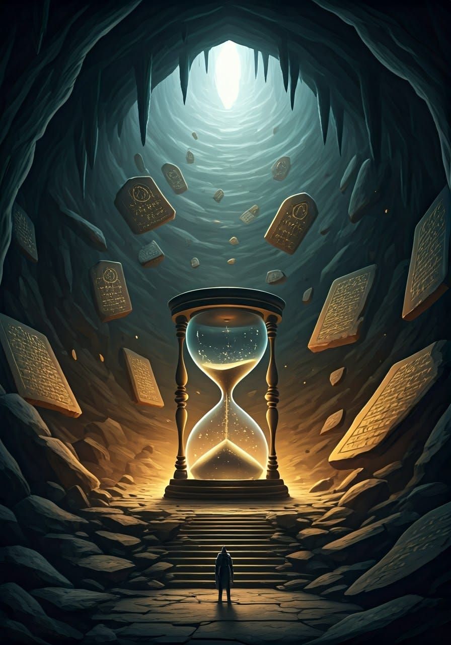 Chamber of Frozen Time with Shattered Tablets