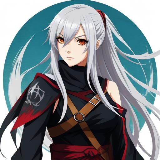 Anime Assassin Girl in Painted Style