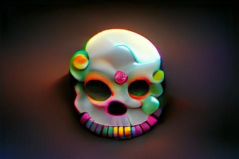 Neon Sugar Skull Calavera Art