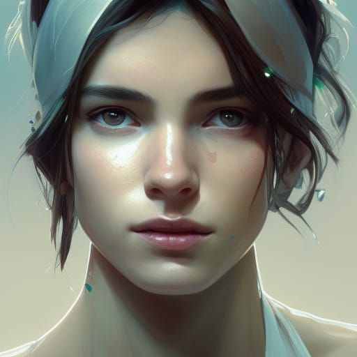 Hyperdetailed Portrait of Teenager in Art Nouveau Style