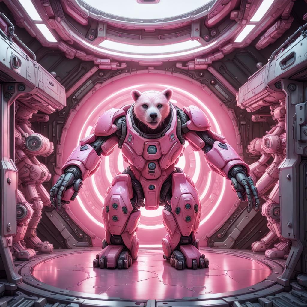 Explicit Pink Bear: Oil Painting by James Gurney
