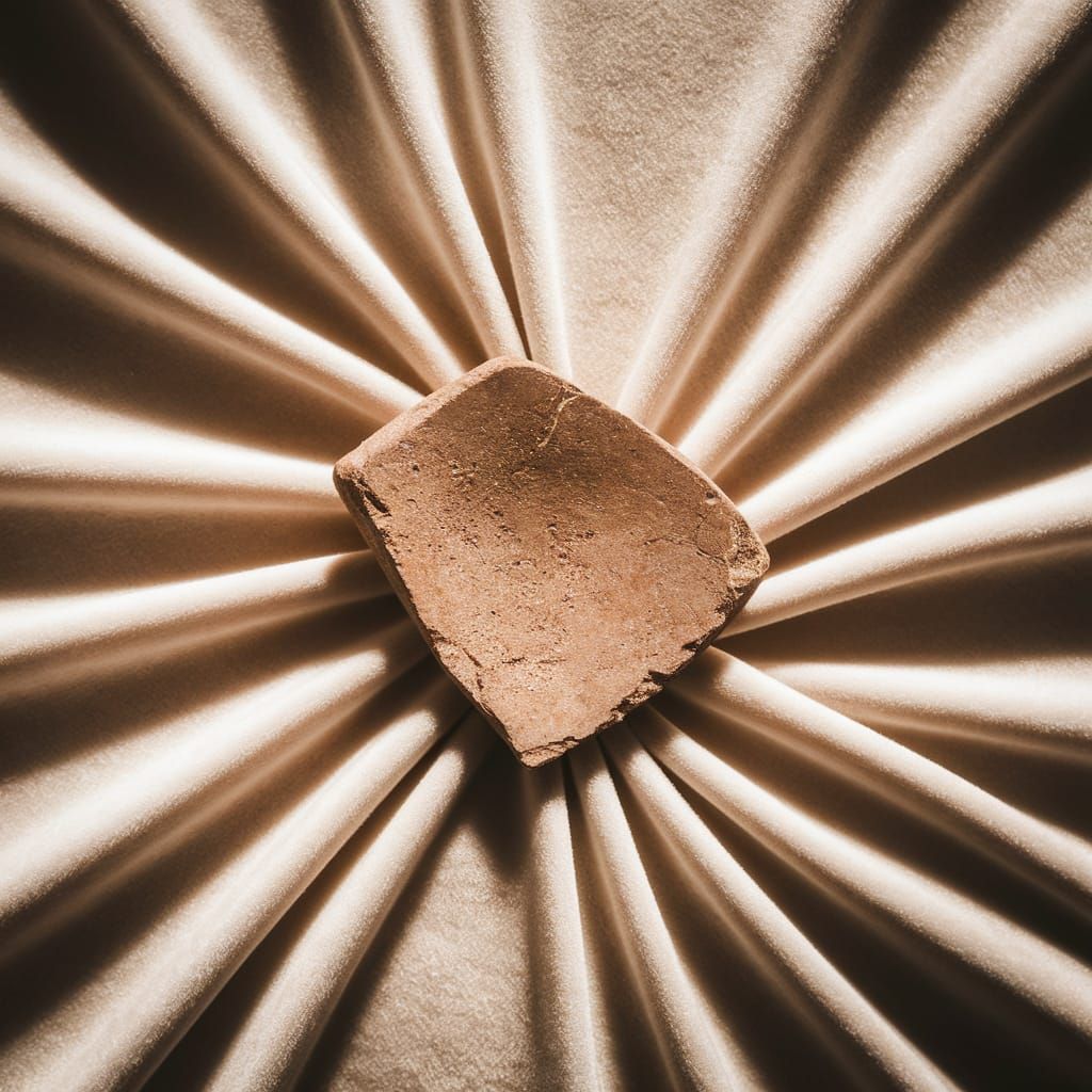 Neolithic Pottery Shard on Velvet as Museum Poster Art