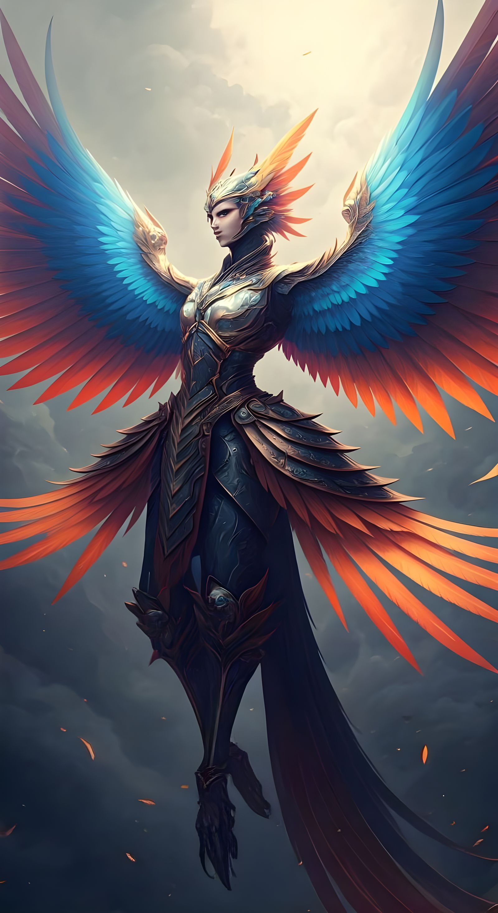 Majestic Mi Luo Soaring Through Misty Skies