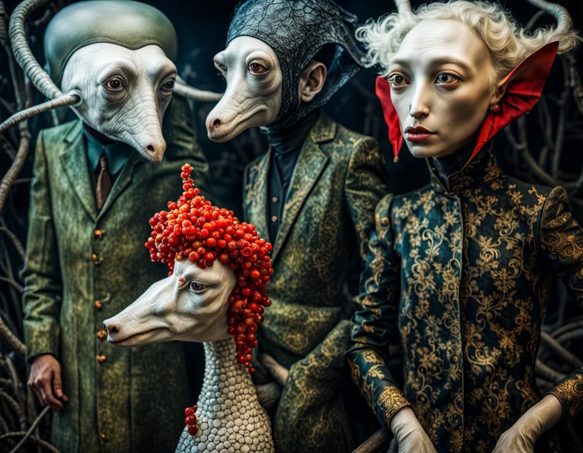 Surreal Alien Restaurant Celebration: Photorealistic Masterp...