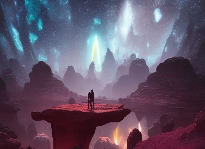 Exotic Alien World with Radiant Auroracore Lights