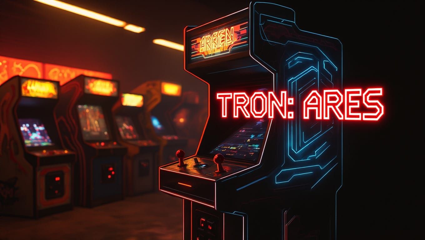 Futuristic Arcade Machine in Retro Gaming Haven