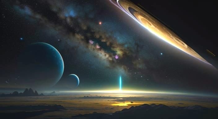 Dramatic Galactic Panorama at Golden Hour