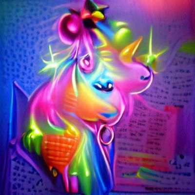 Neon Unicorn's Existential Crisis: Lisa Frank Style