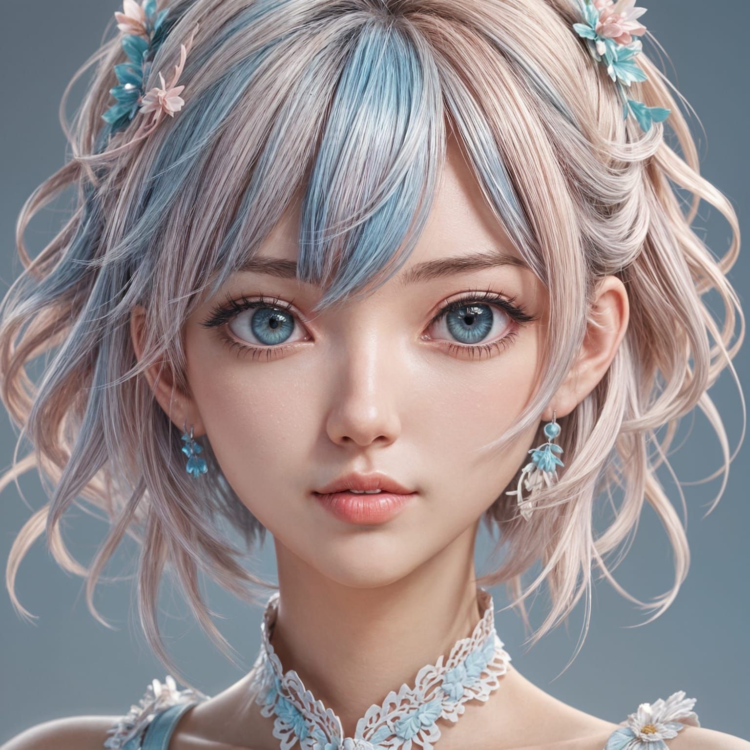 Beautiful Anime Girl in Detailed 3D Art