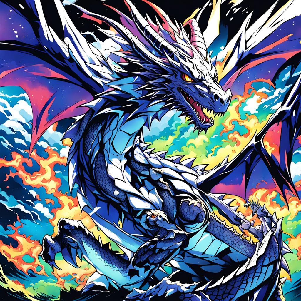 Anime-Style Acid Breathing Dragon Illustration