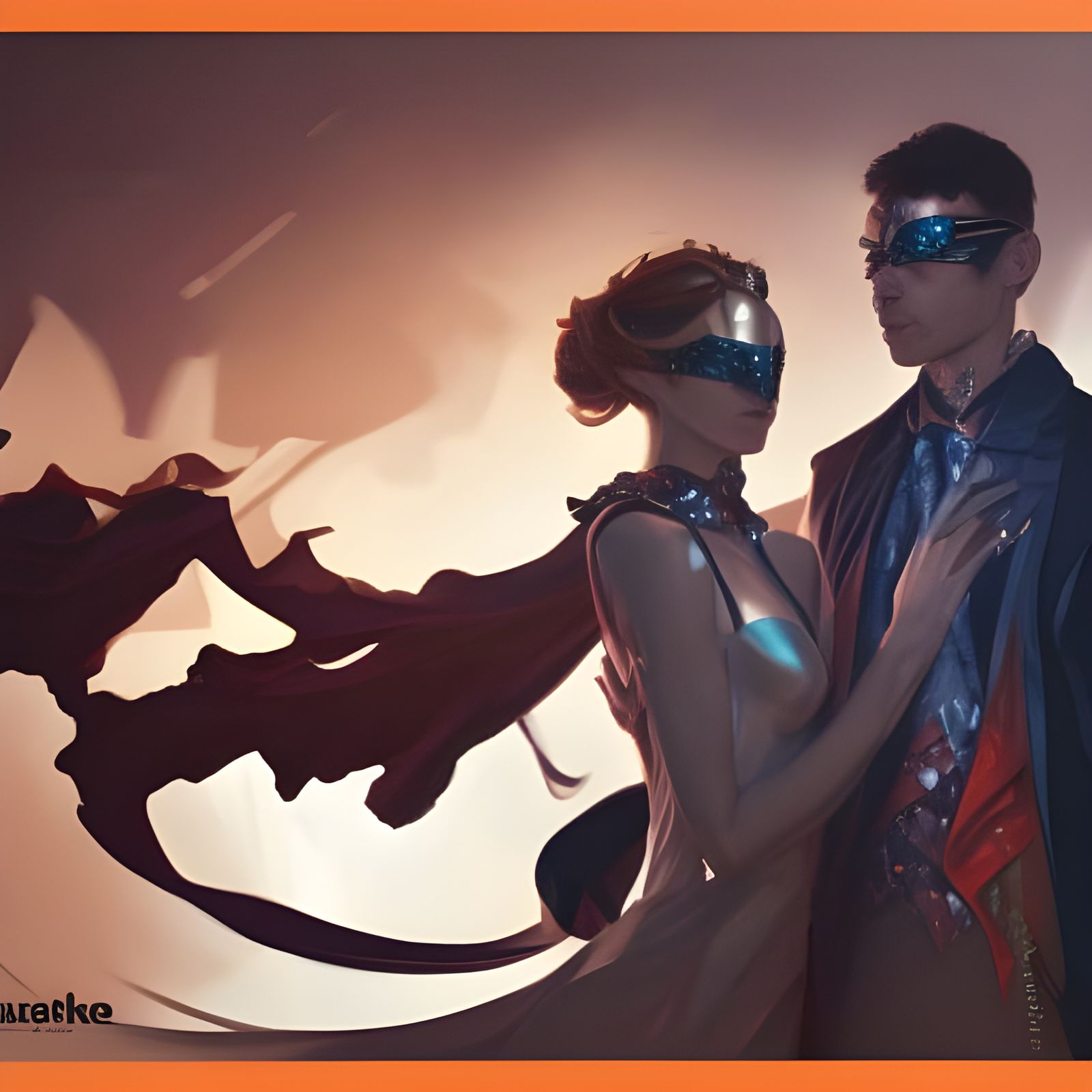 Masquerade Portrait in Hyperdetailed Digital Art Style