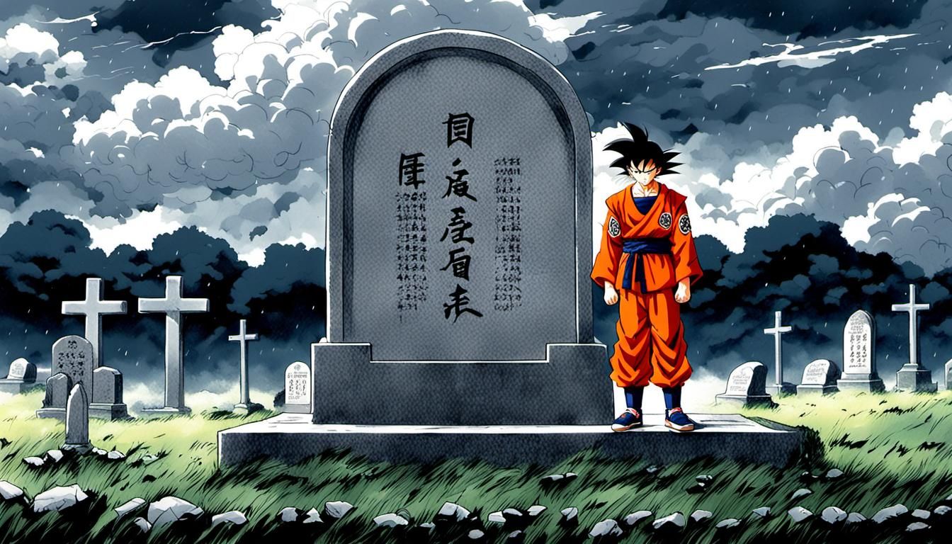 Goku Mourns Akira Toriyama in Manga Style