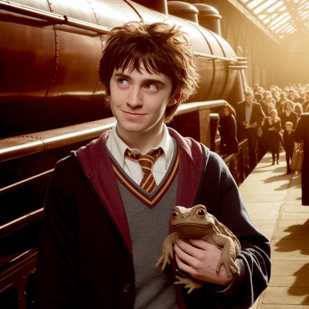Neville Longbottom Embarks on Hogwarts Journey with Trevor