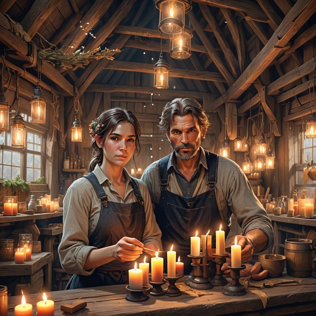 Rustic Candle Makers in Vibrant Triadic Colors