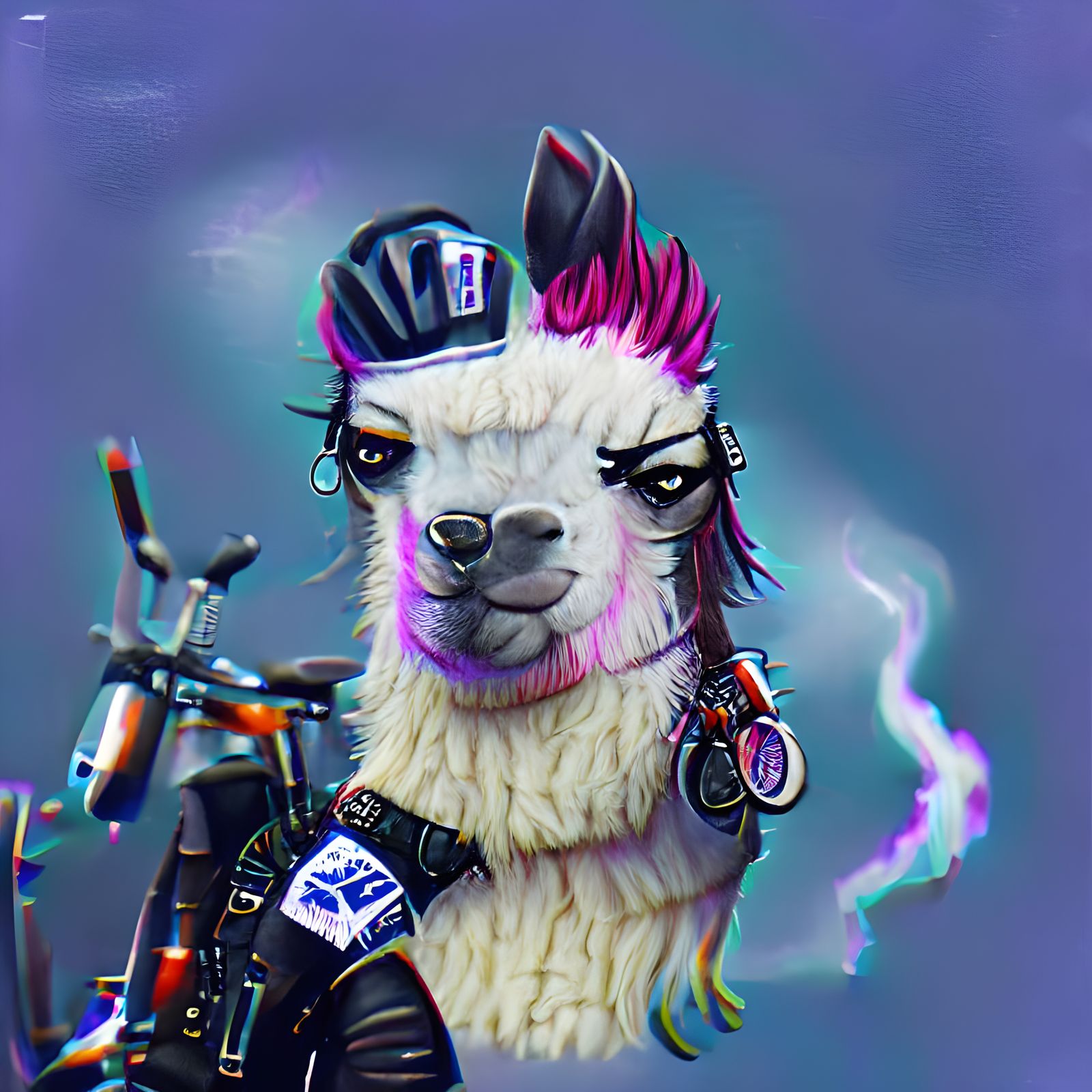 Biker Punk Llama