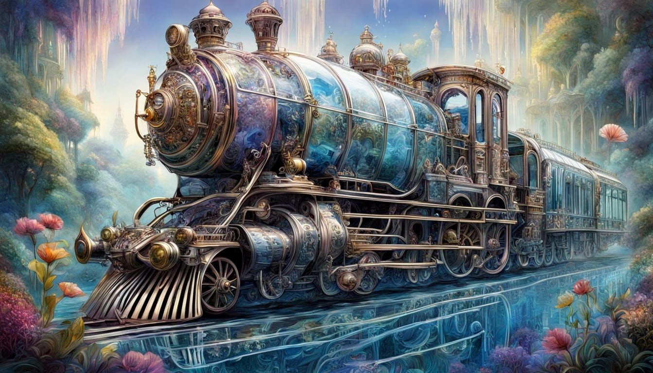 Surreal Glass Train Glides Through Oceanic Aquariums in Ethe...