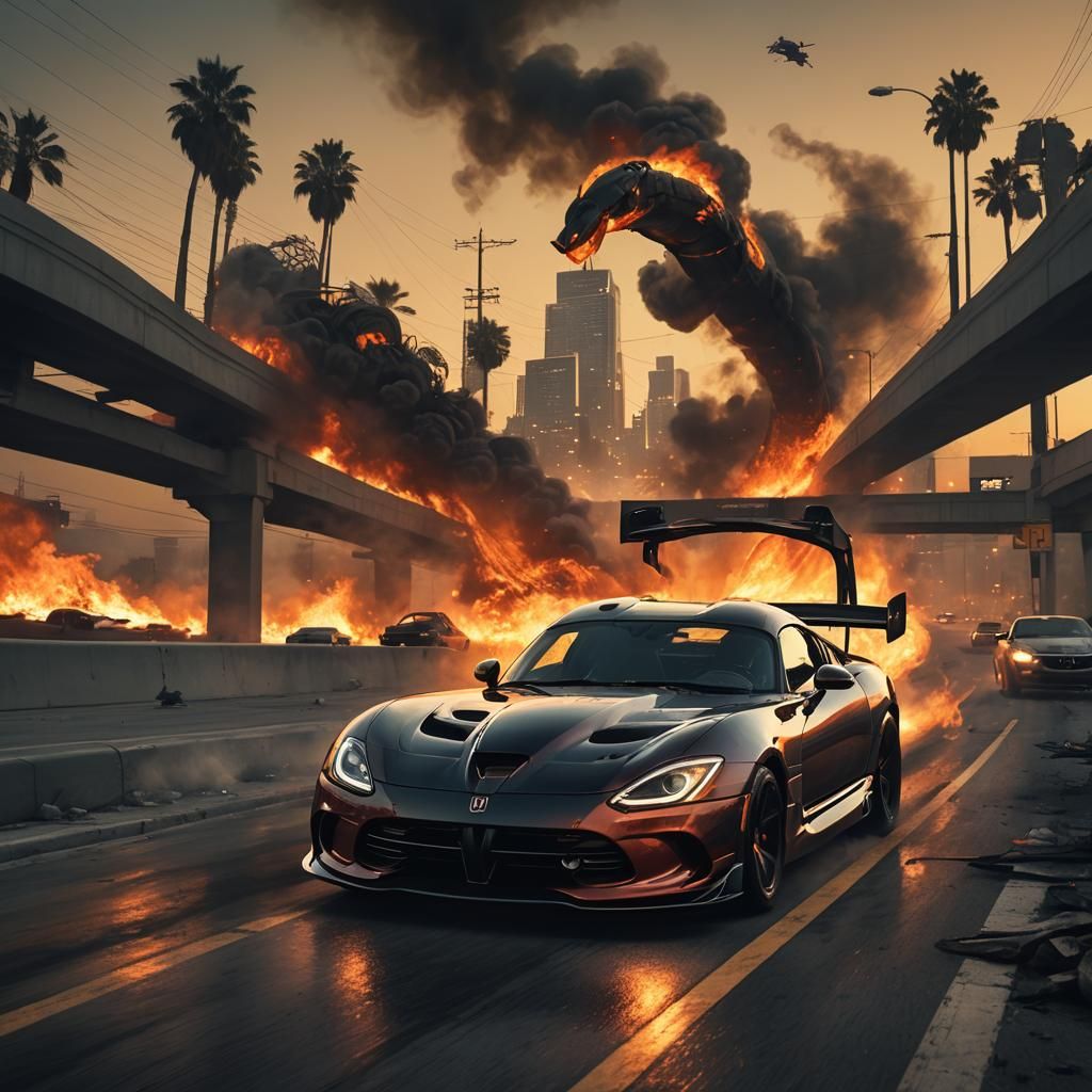 Demonic Car Speeds Down Los Santos Freeway