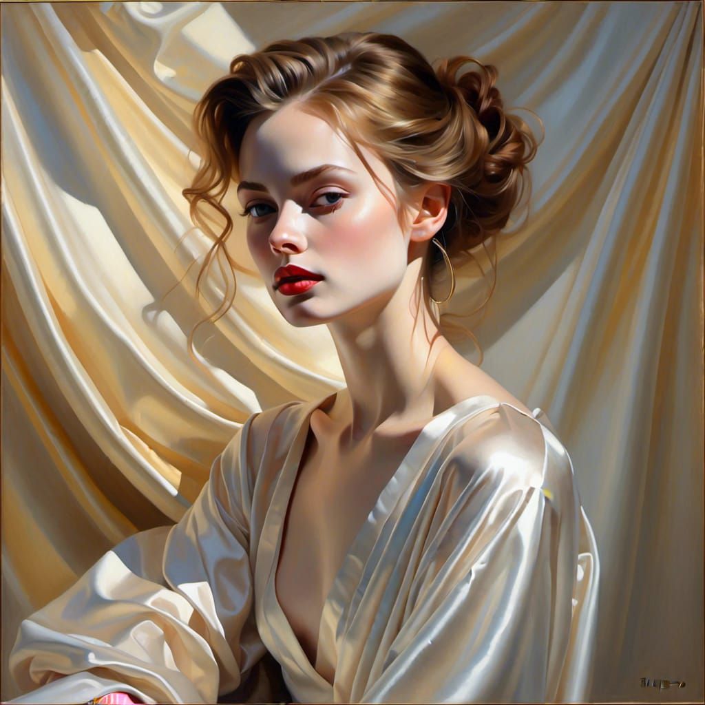 Luminescent Enchantress Portrait in Dreamlike Style