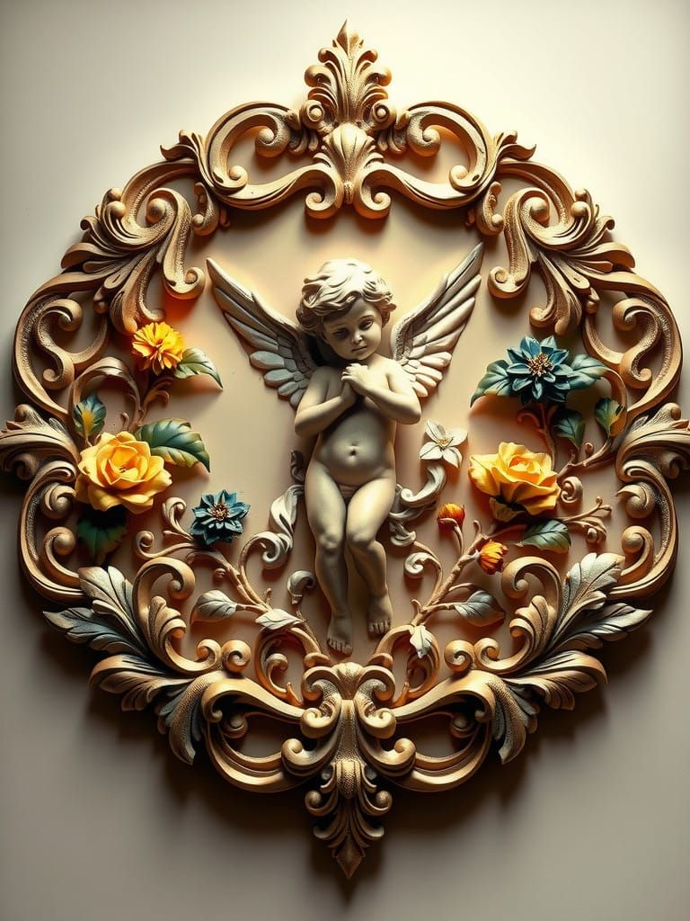 Ethereal Victorian Metal Relief Sculpture