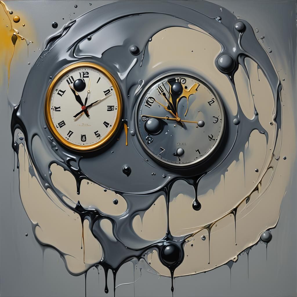 Surrealist Melting Canvases Dreamscape in Oil