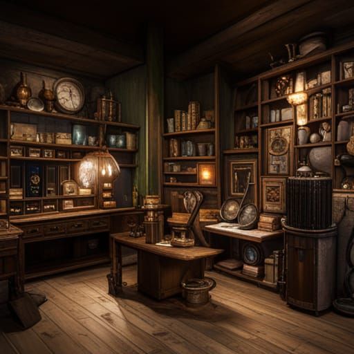 Norse Pagan Witch Shop in Dark Fantasy Style