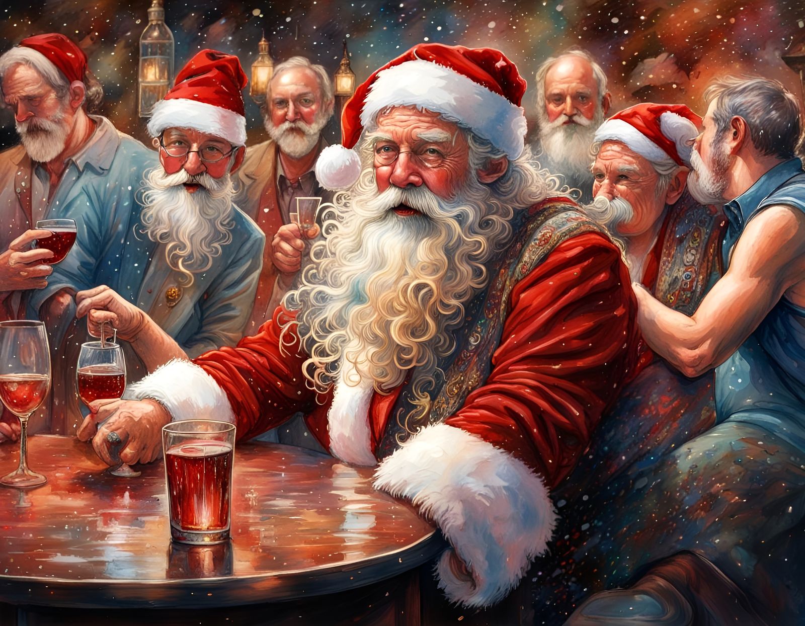 Santa Convention: A Jolly Bar Party in Splash Art