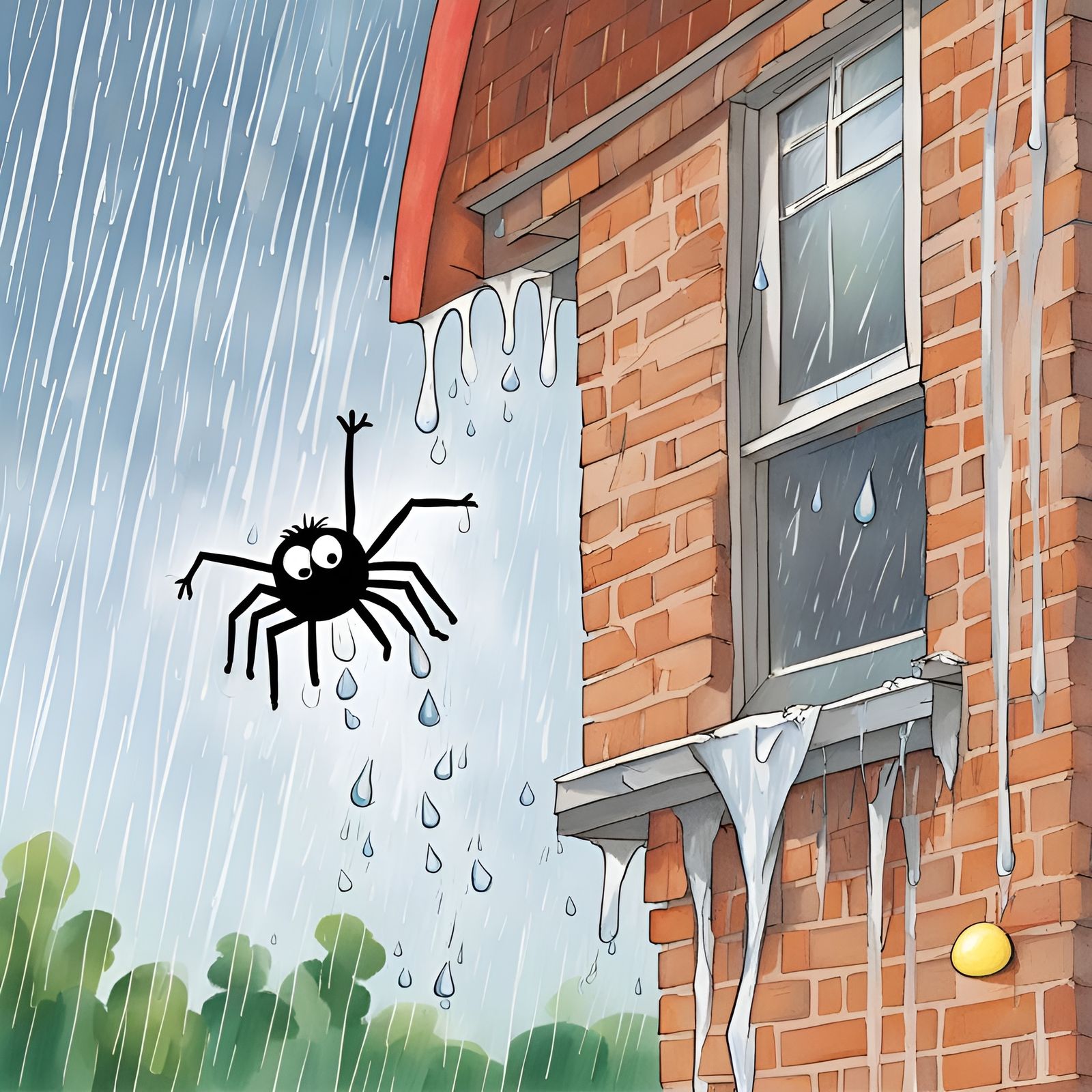 Itsy Bitsy Spider Climbs the Spout: Children's Illustration