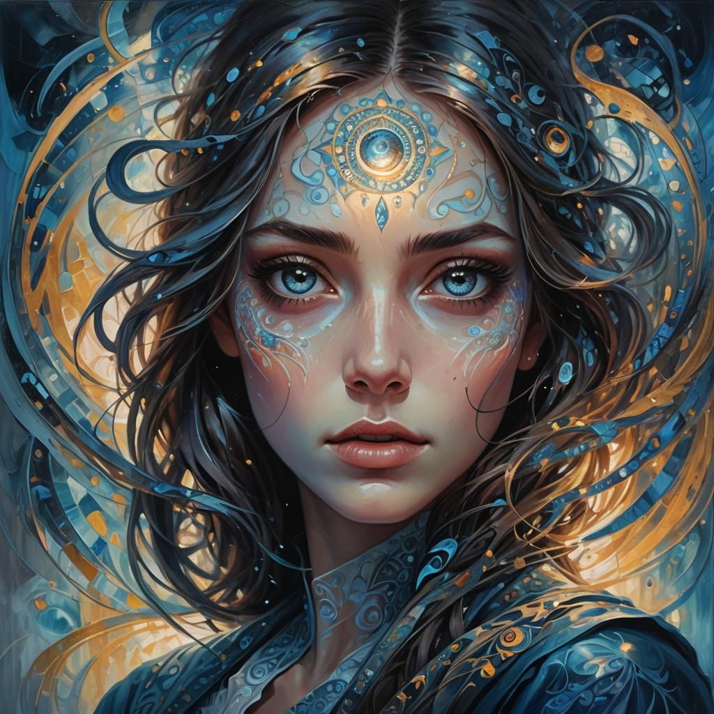 Expressive Eye Concept Art in Oil on Canvas