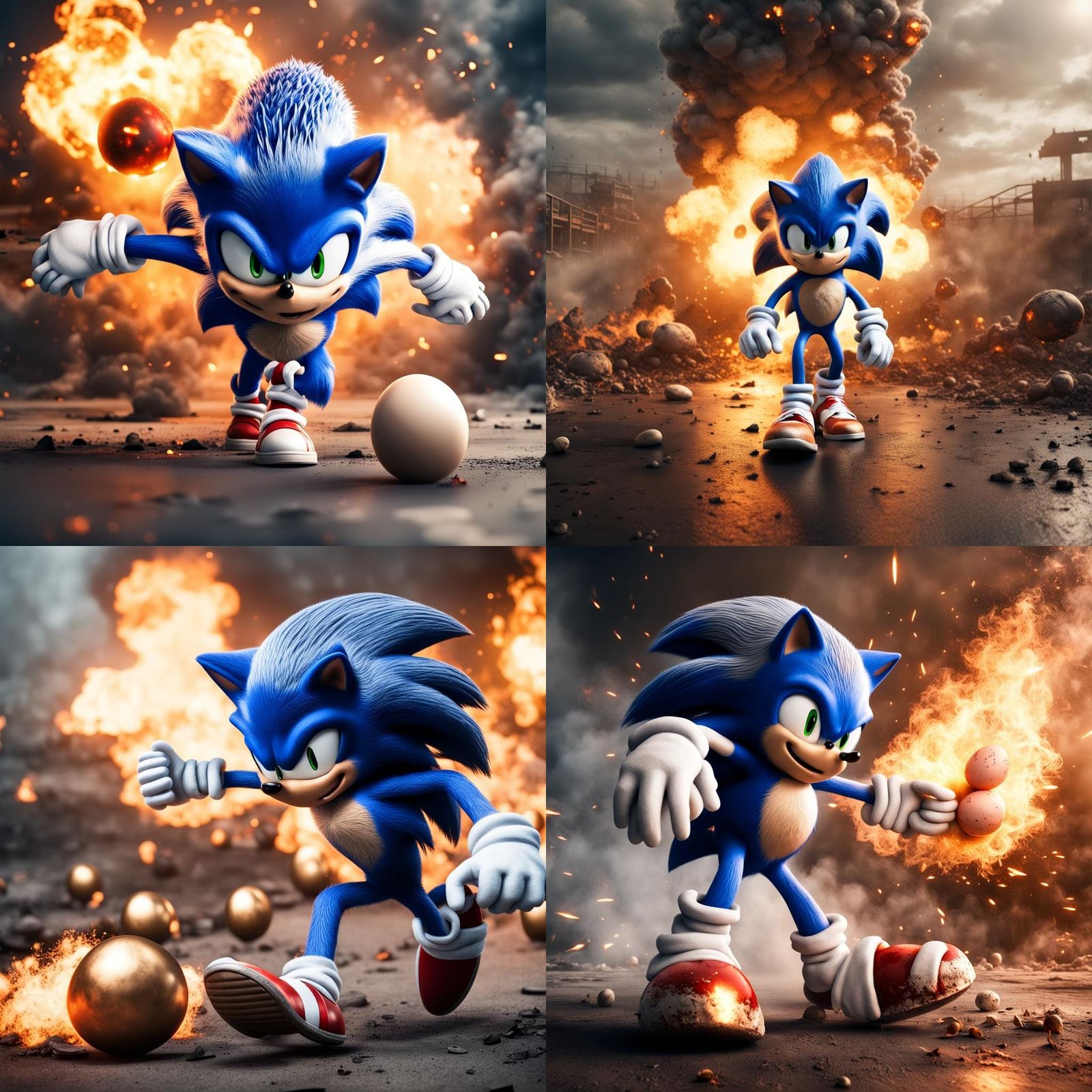 Sonic and Dr Eggman: Hyperreal 3D Battle Scene