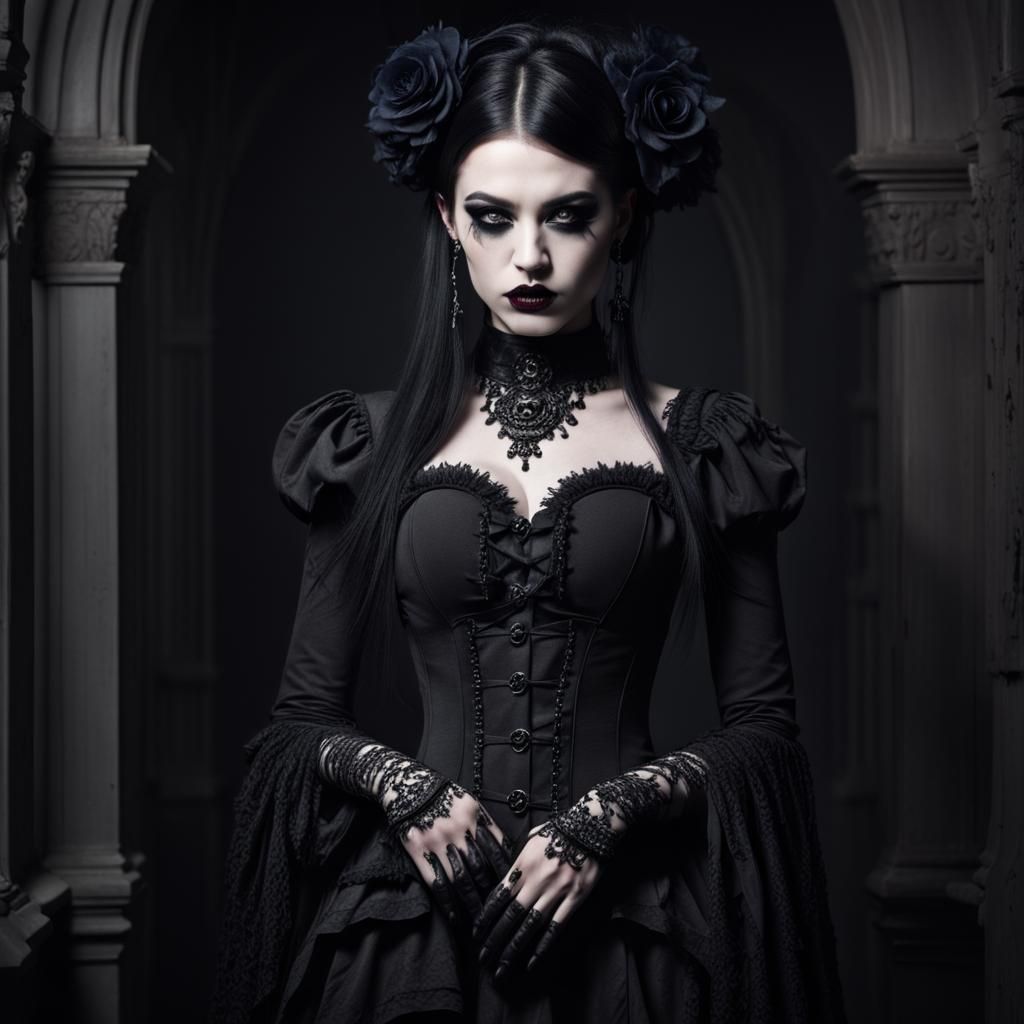 Gothic Beauty: A Captivating Portrait of Dark Elegance