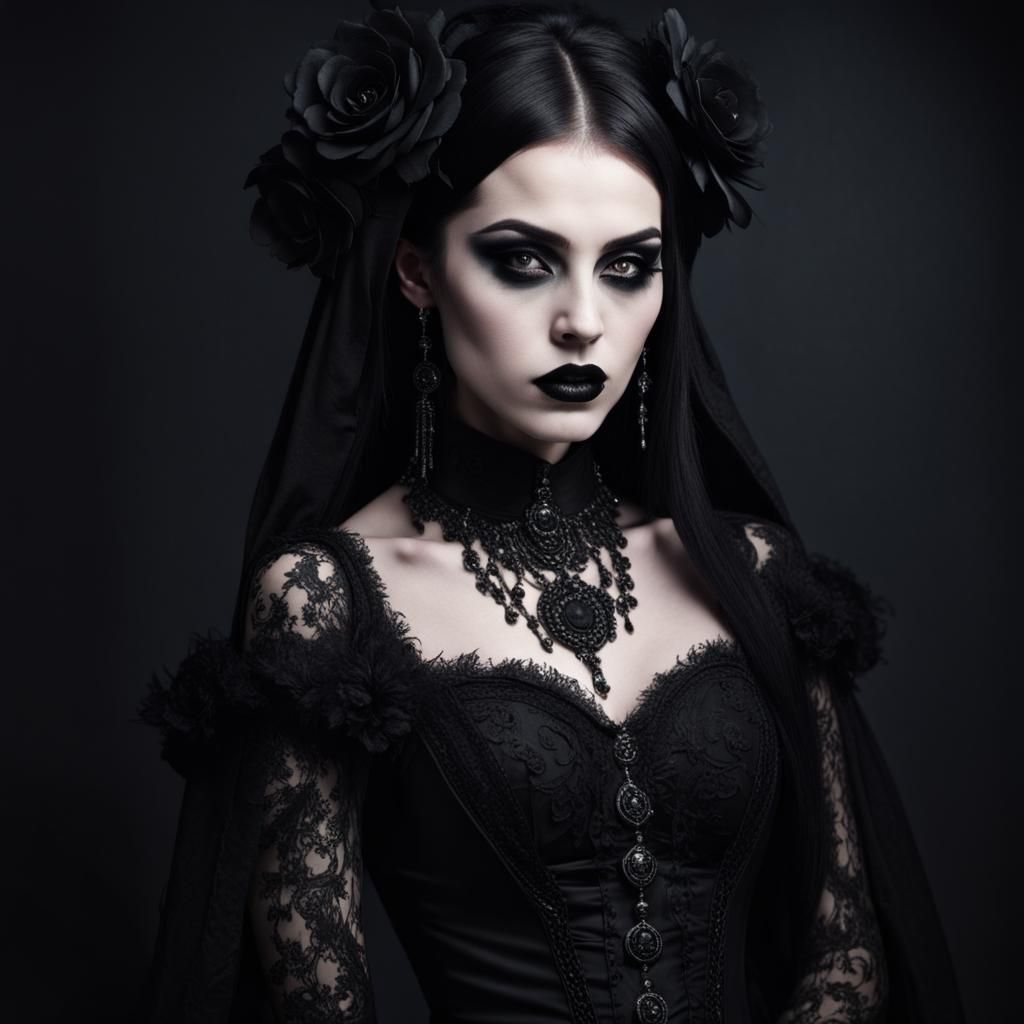 Gothic Beauty Portrait: Dark, Sophisticated Style