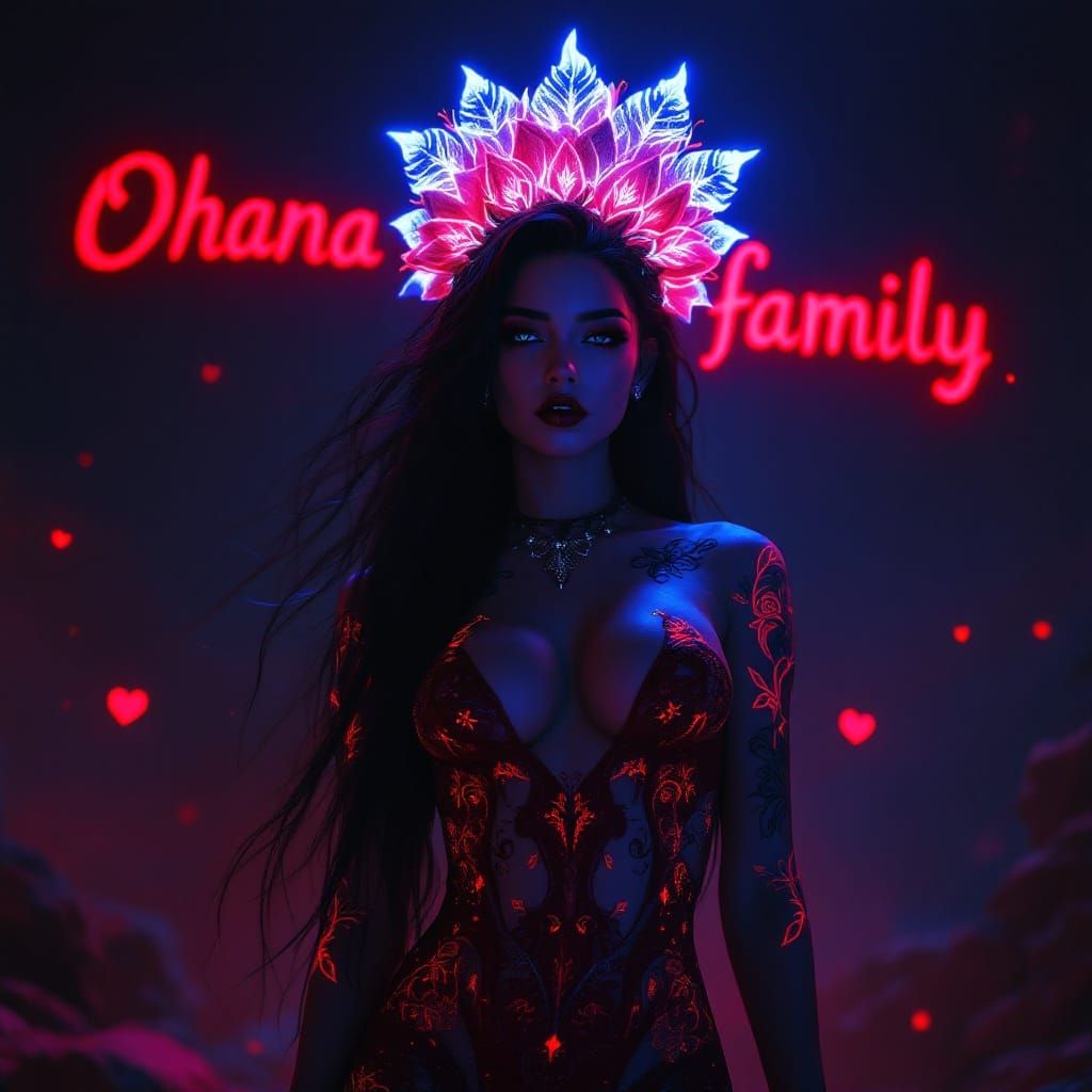 Gothic Lilo in a Majestic Red Moo Moo Attire