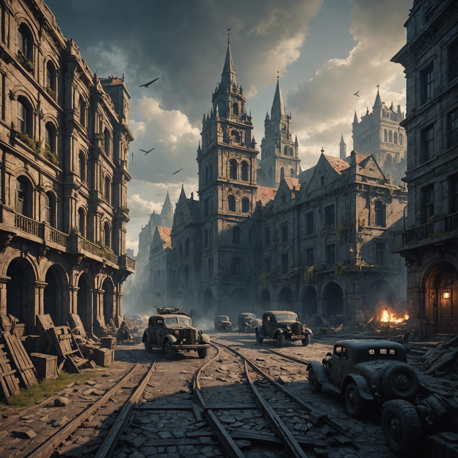 World War 2: Detailed Matte Painting