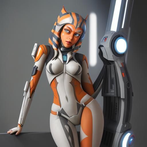 Ahsoka Tano as GLaDOS: Digital Art Fusion