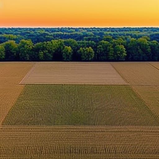 SUNRISE OVER CENTRAL ILLINOIS FARM LAND