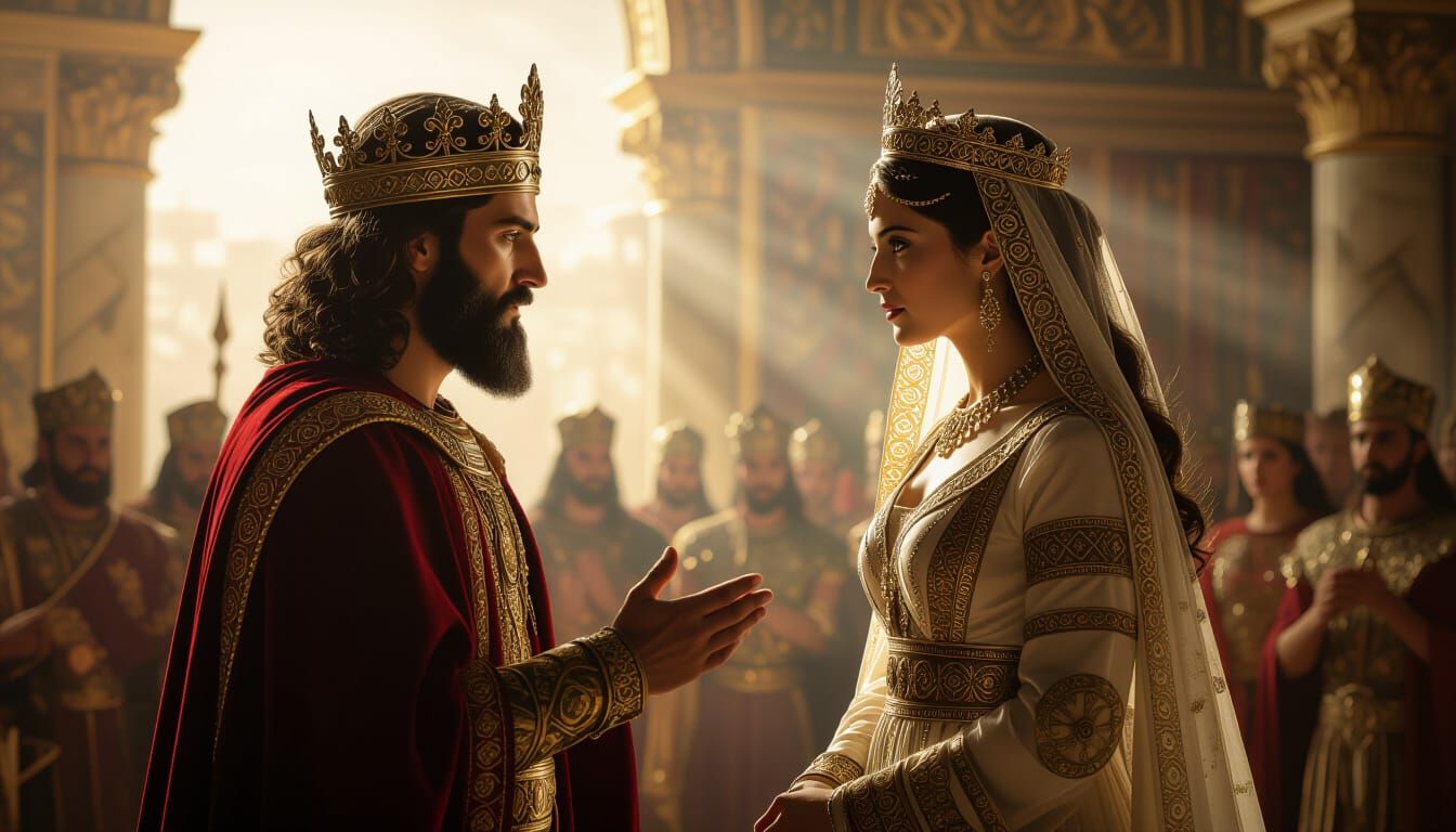 Queen Esther Pleads Before King Ahasuerus in Epic Beauty